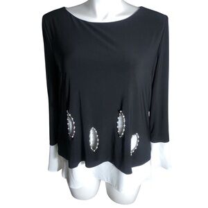 Joseph Ribkoff black/vanilla long sleeve tunic Size 18